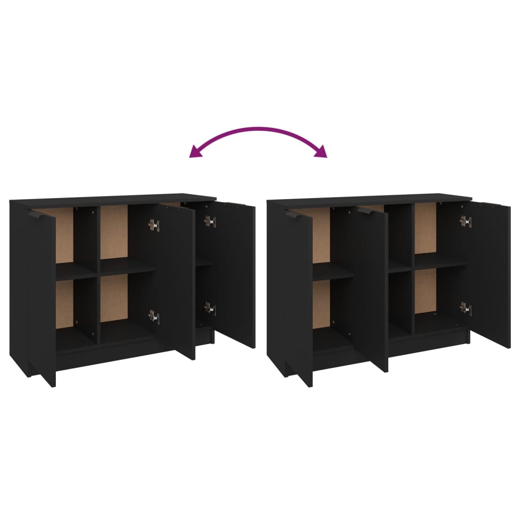 vidaXL Sideboard Black 90.5x30x70 cm Engineered Wood