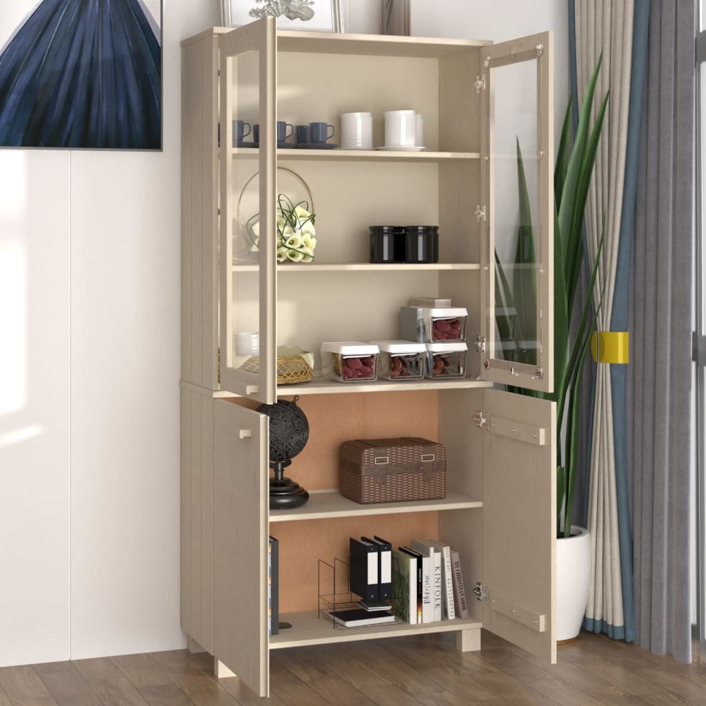 vidaXL Highboard HAMAR Solid Wood Pine Honey Brown
