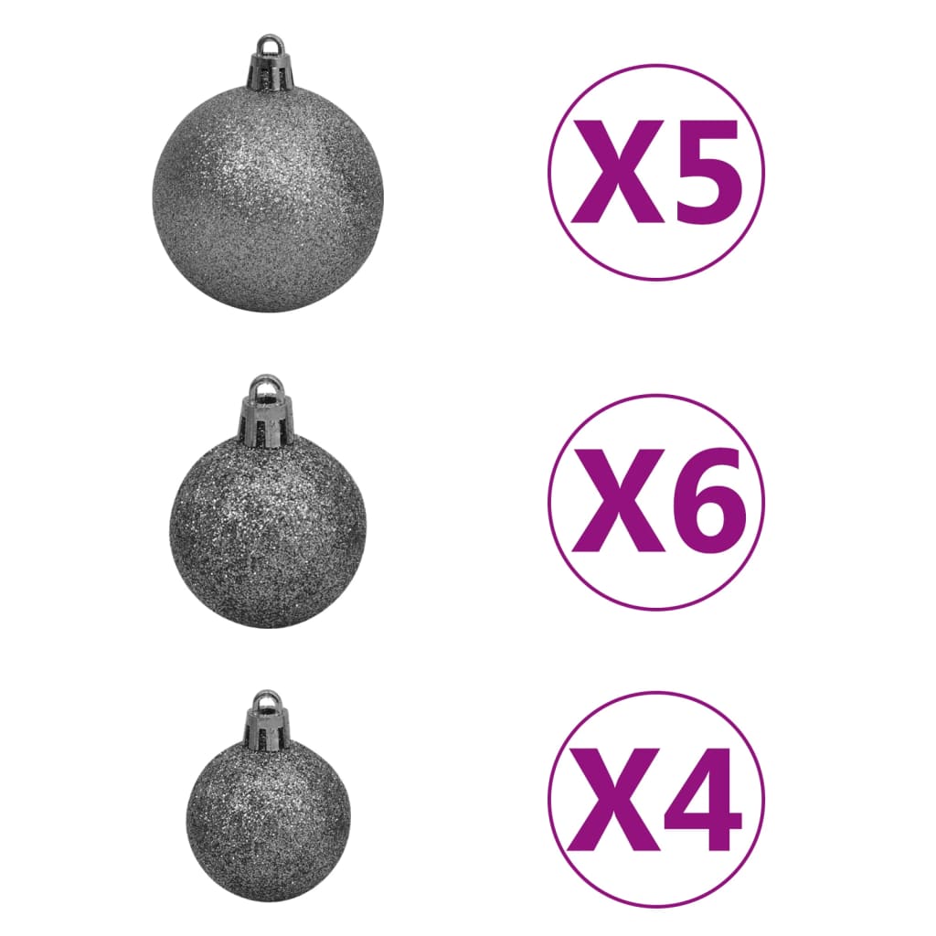 vidaXL Artificial Pre-lit Christmas Tree with Ball Set White 120 cm PVC