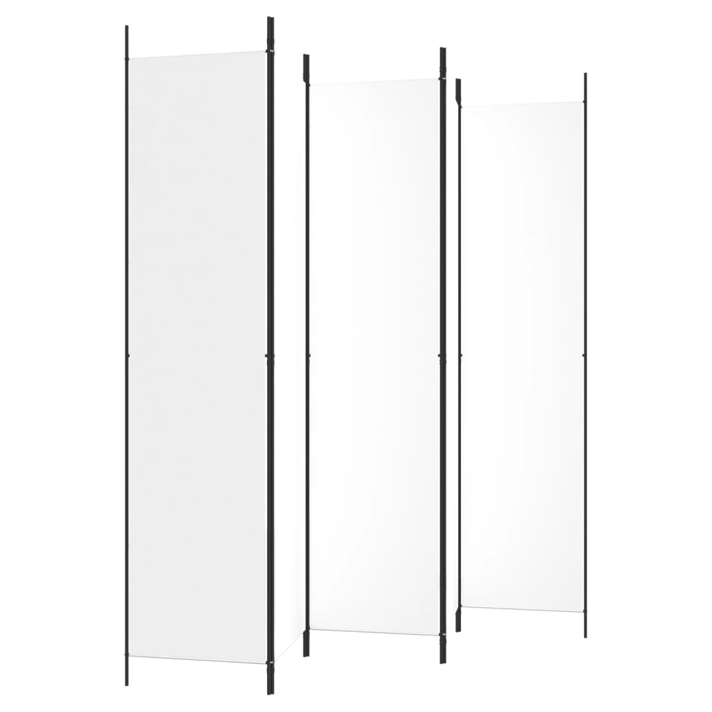 vidaXL 5-Panel Room Divider White 250x220 cm Fabric