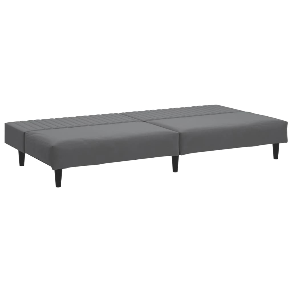 vidaXL 2-Seater Sofa Bed Dark Grey Velvet