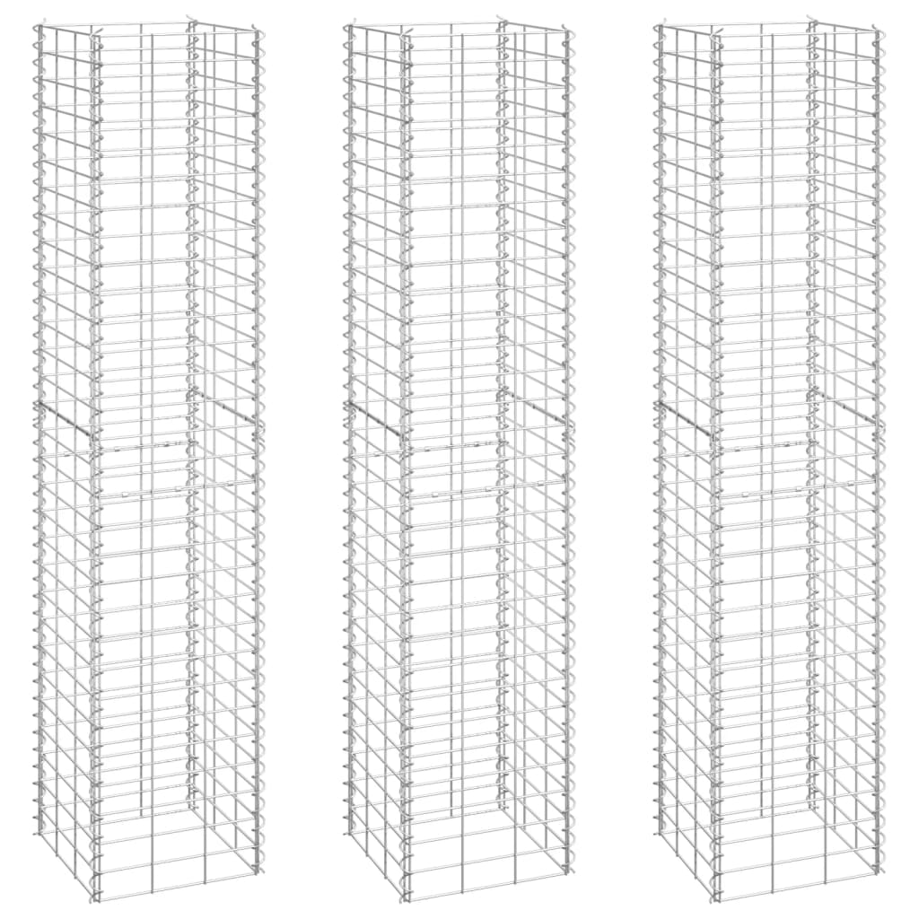 vidaXL Gabion Raised Beds 3 pcs 30x30x150 cm Iron