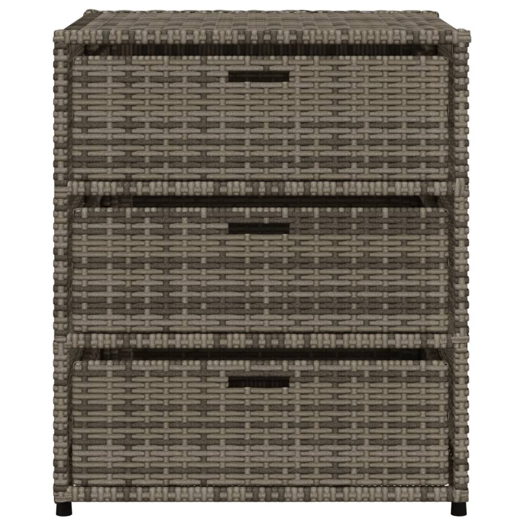 vidaXL Garden Storage Cabinet Grey 55x59x69 cm Poly Rattan