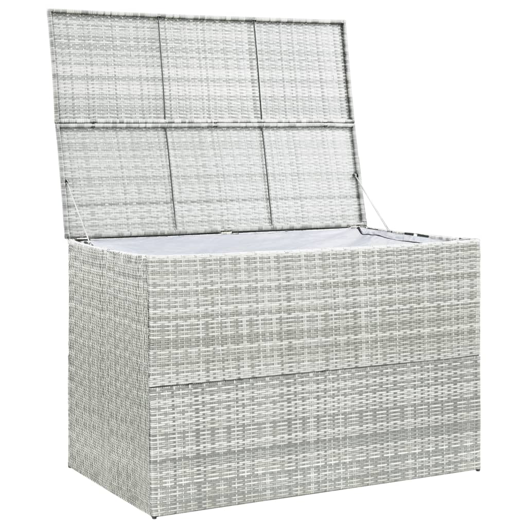 vidaXL Garden Storage Box Light Grey 150x100x100 cm Poly Rattan