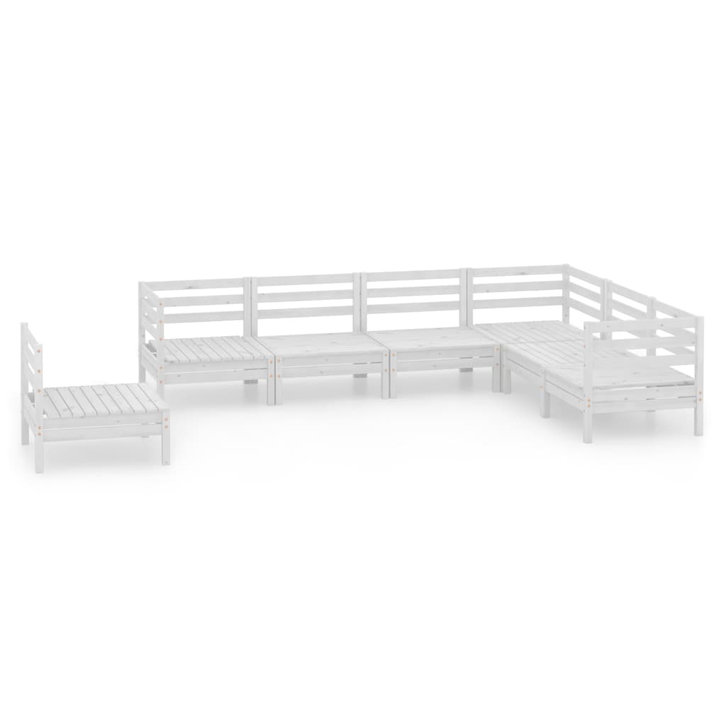 vidaXL 7 Piece Garden Lounge Set Solid Wood Pine White