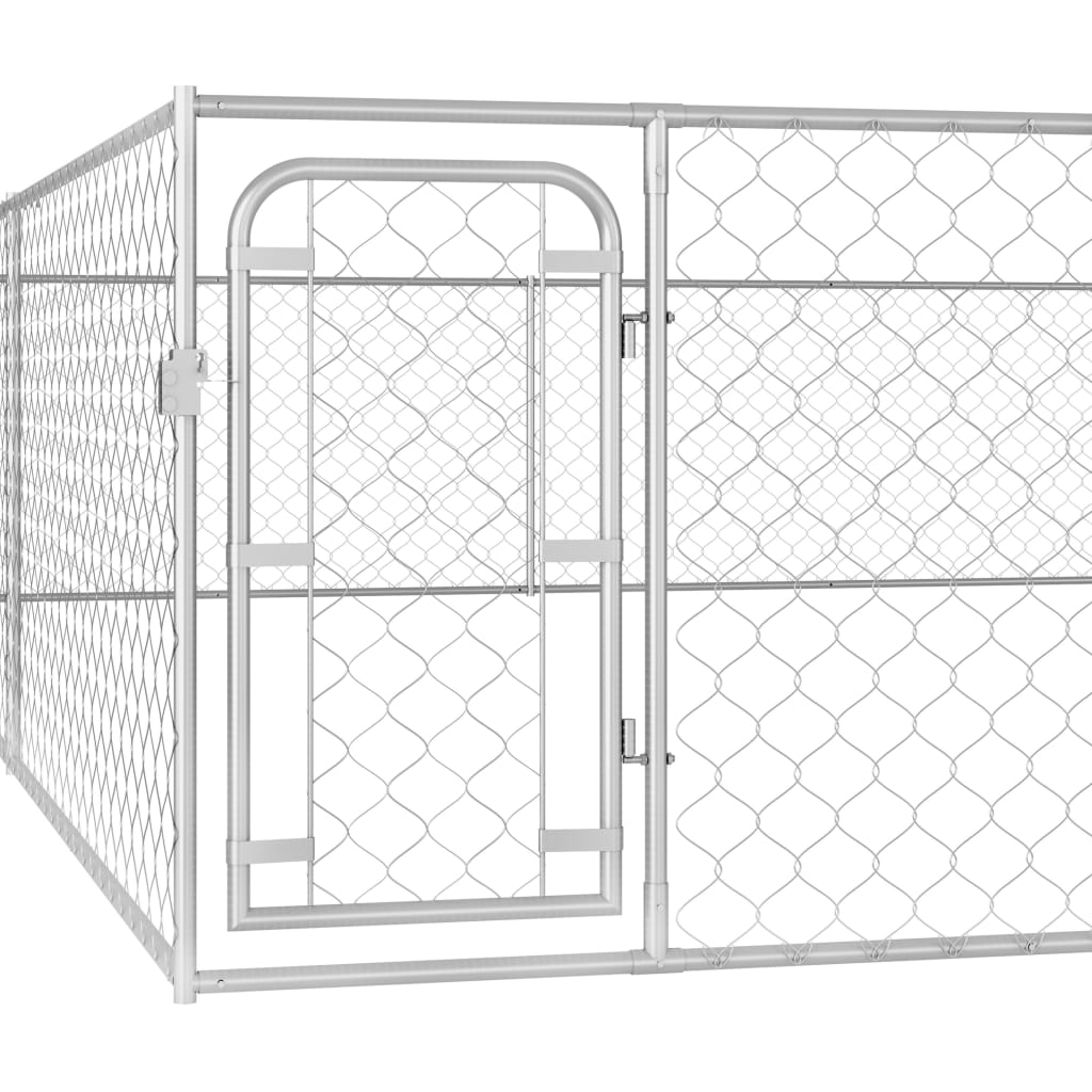 vidaXL Outdoor Dog Kennel Galvanised Steel 6x6x1 m