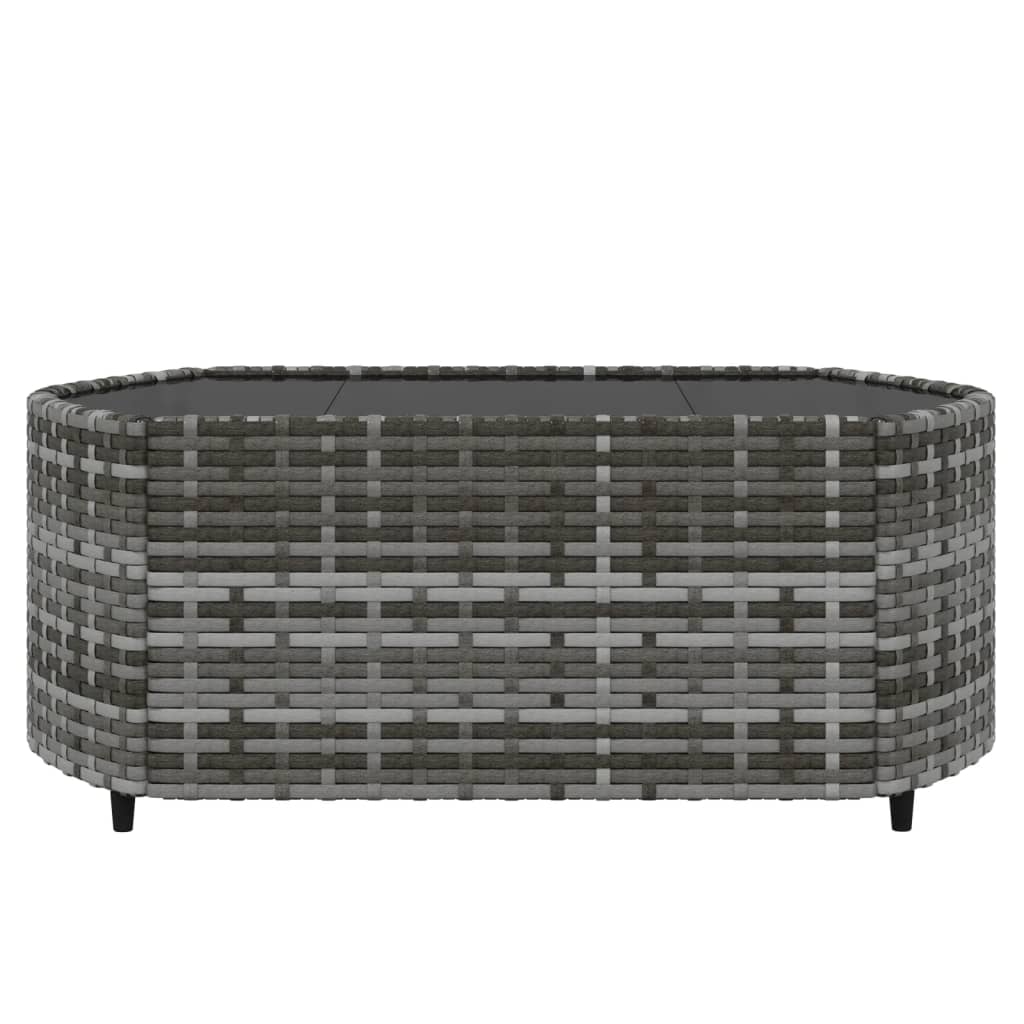 vidaXL 4 Piece Garden Lounge Set with Cushions Grey Poly Rattan