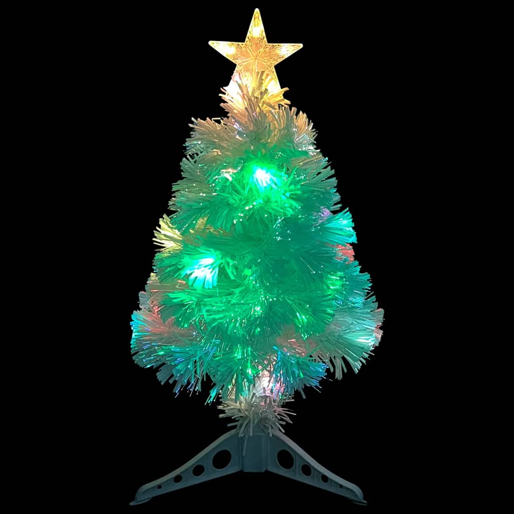 vidaXL Artificial Pre-lit Christmas Tree White 64 cm Fibre Optic