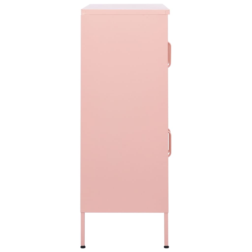 vidaXL Storage Cabinet Pink 80x35x101.5 cm Steel