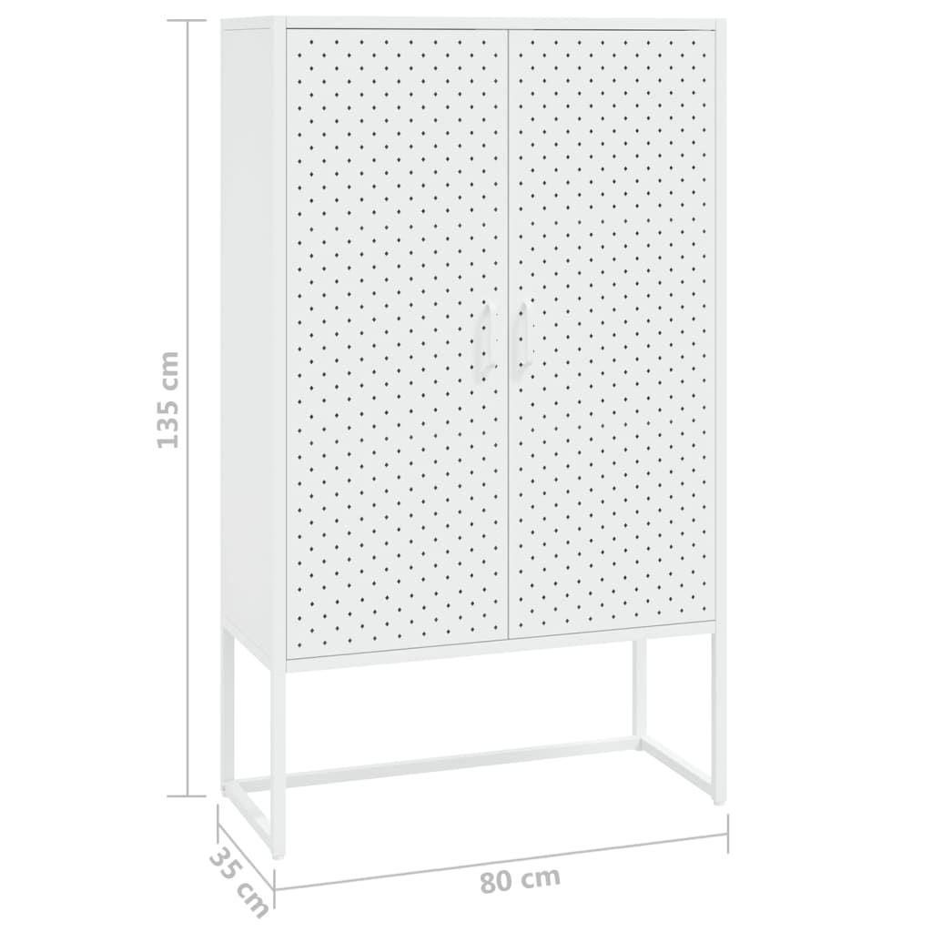 vidaXL Highboard White 80x35x135 cm Steel