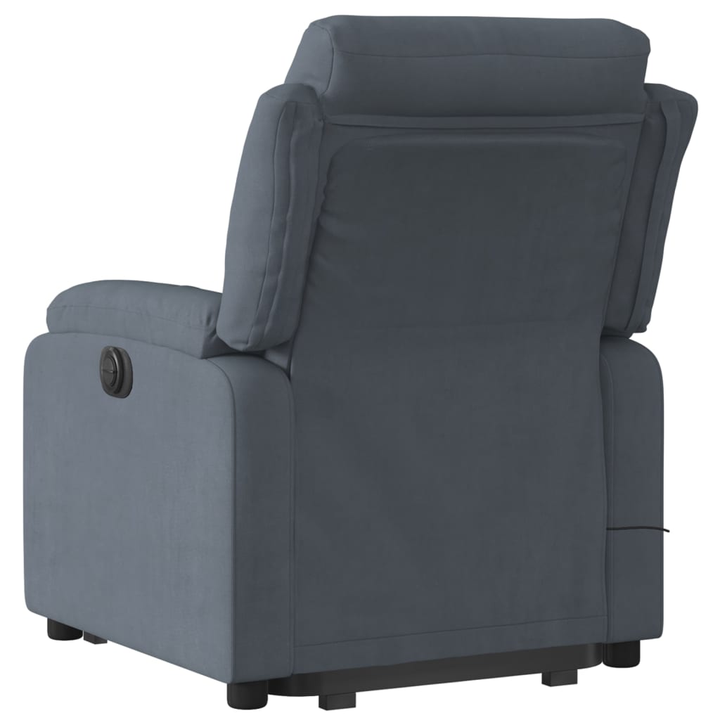vidaXL Stand up Massage Recliner Chair Dark Grey Velvet