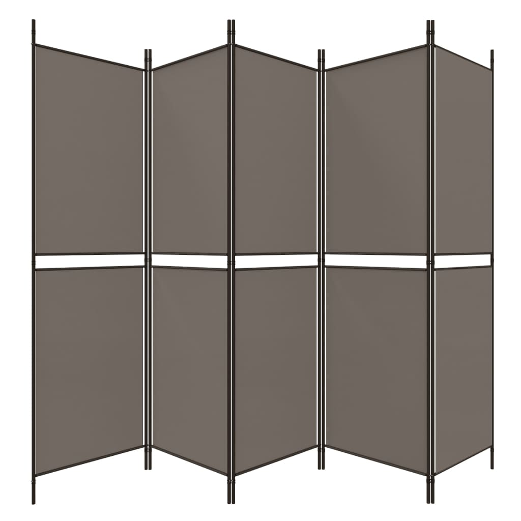 vidaXL 5-Panel Room Divider Anthracite 250x200 cm Fabric