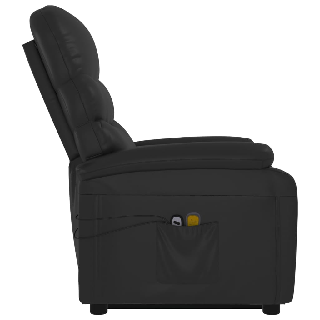 vidaXL Stand up Massage Chair Black Faux Leather