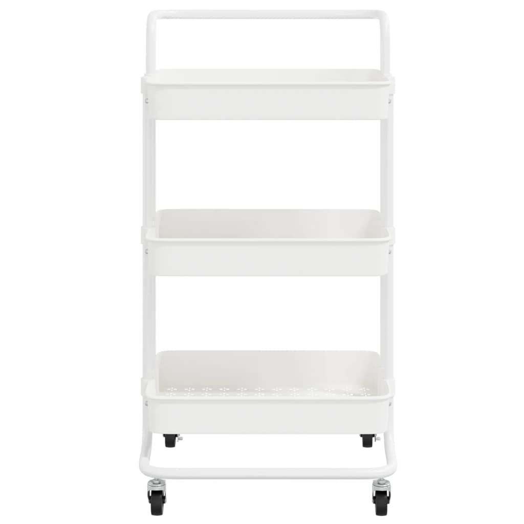 vidaXL 3-Tier Kitchen Trolley White 42x35x85 cm Iron and ABS