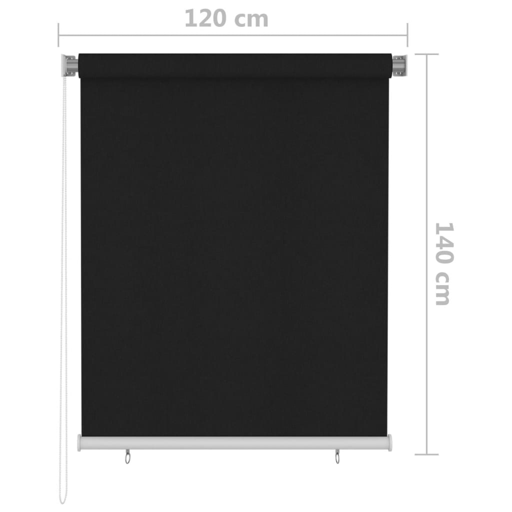 vidaXL Outdoor Roller Blind 120x140 cm Black