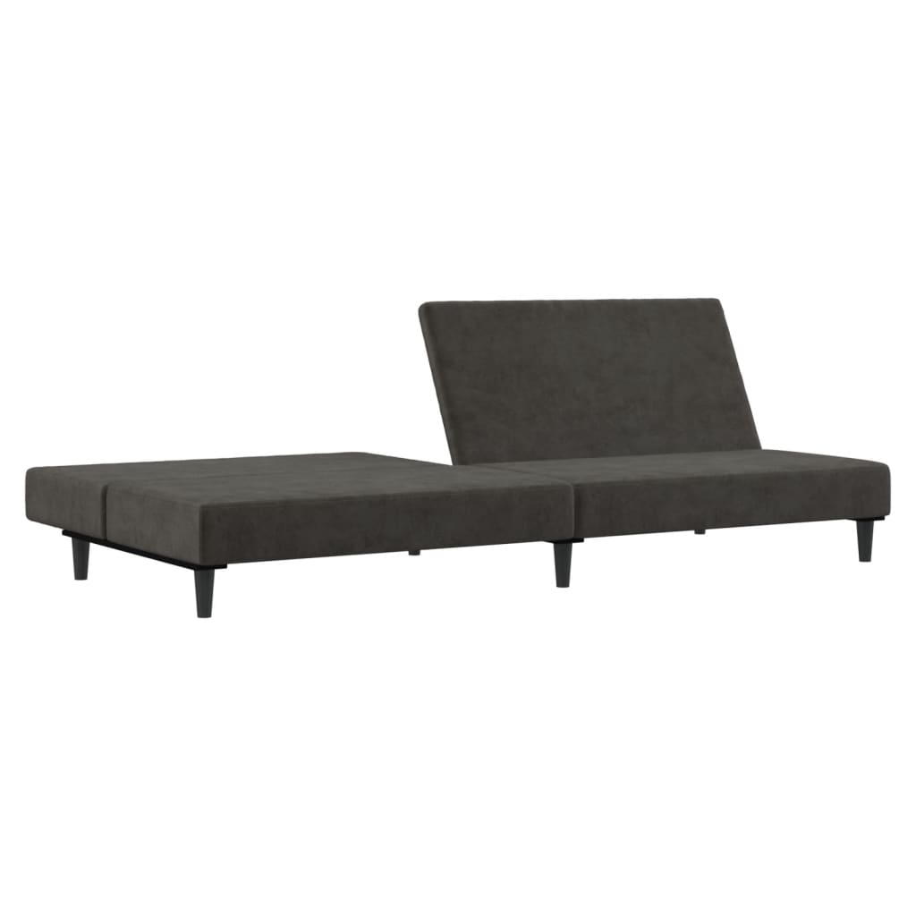 vidaXL 2-Seater Sofa Bed Dark Grey Velvet