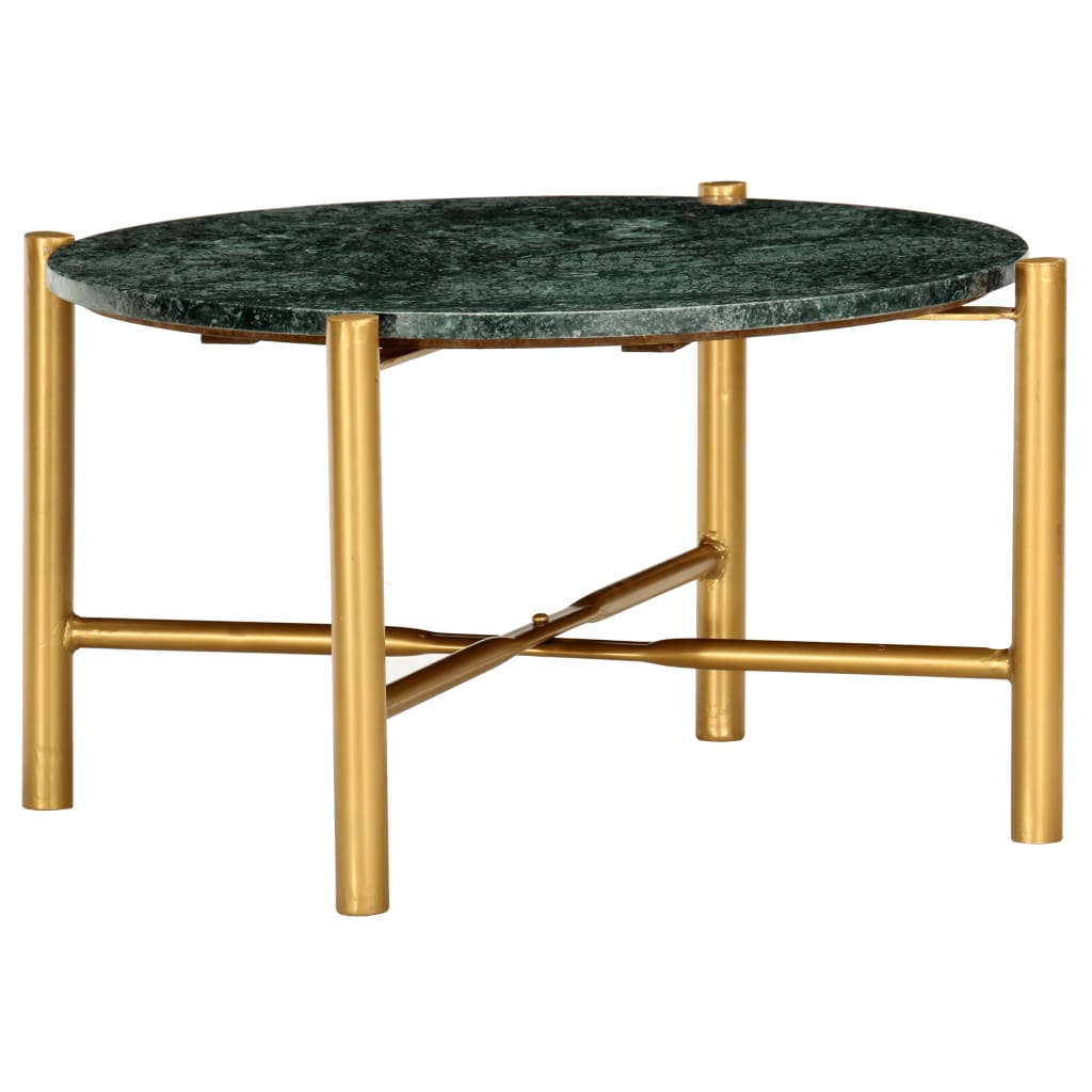 vidaXL Coffee Table Green 60x60x35 cm Real Stone with Marble Texture