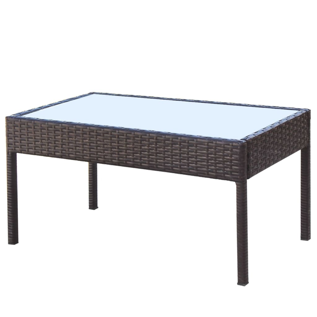 vidaXL 4 Piece Garden Lounge Set with Cushions Poly Rattan Brown