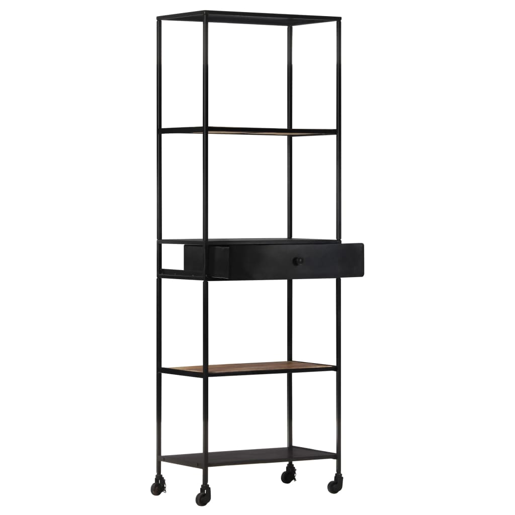 vidaXL Book Cabinet 60x35x180 cm Rough Mango Wood & Iron