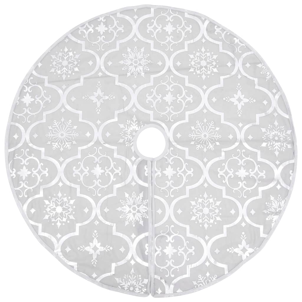 vidaXL Luxury Christmas Tree Skirt with Sock White 150 cm Fabric