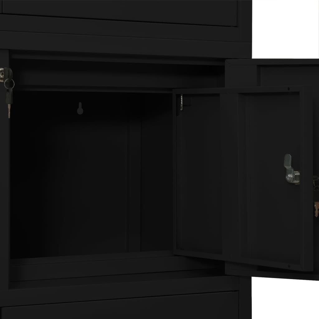 vidaXL Office Cabinet Black 90x40x180 cm Steel