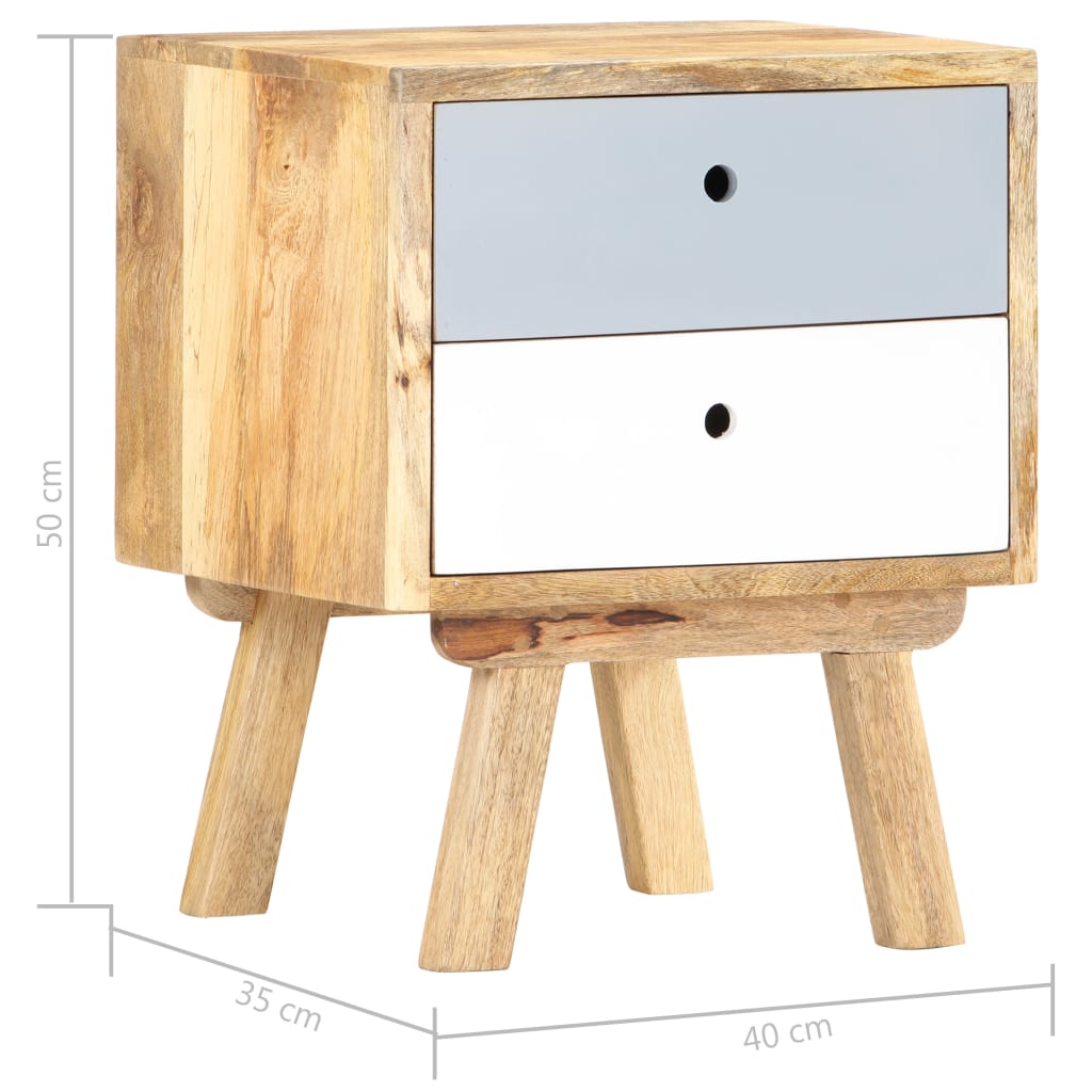 vidaXL Bedside Cabinet 40x35x50 cm Solid Mango Wood