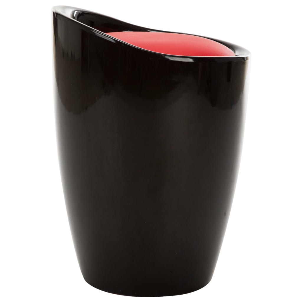 vidaXL Storage Stool Black and Red Faux Leather