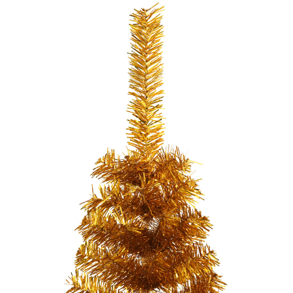 vidaXL Artificial Half Christmas Tree with Stand Gold 180 cm PET