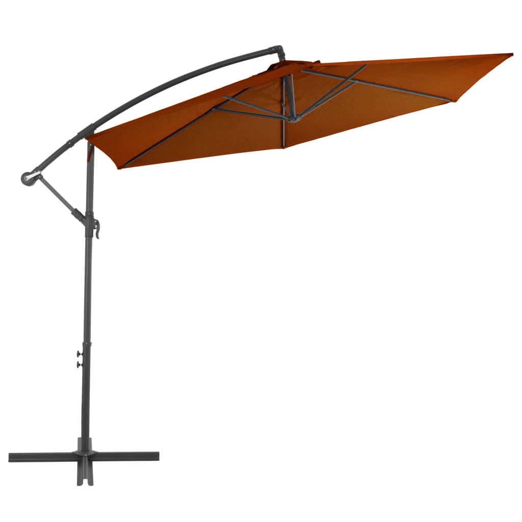 vidaXL Cantilever Garden Parasol with Aluminium Pole Terracotta 300 cm