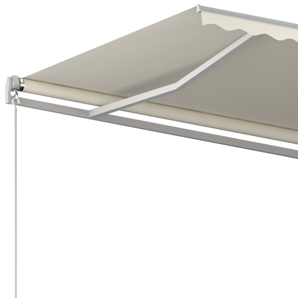 vidaXL Automatic Retractable Awning with Posts 3x2.5 m Cream