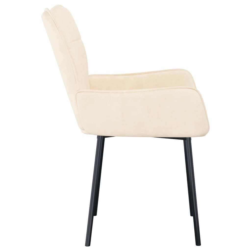 vidaXL Dining Chairs 2 pcs Cream Velvet