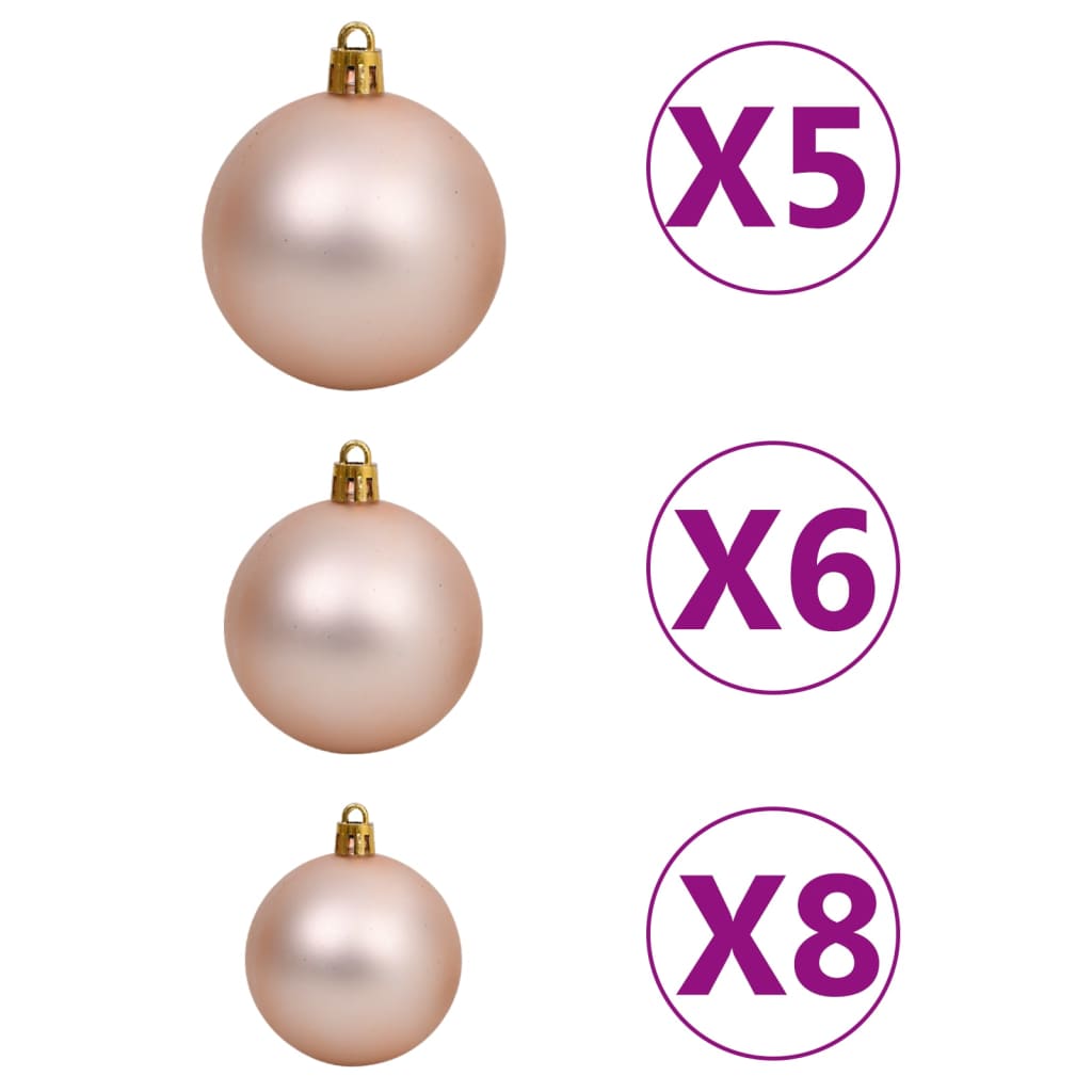 vidaXL Artificial Pre-lit Christmas Tree with Ball Set White 65 cm