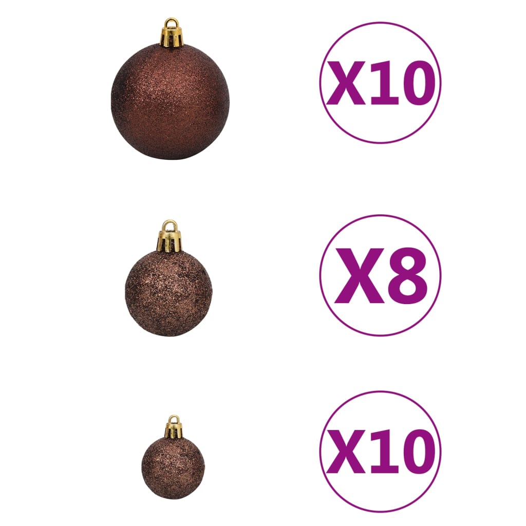 vidaXL Artificial Pre-lit Christmas Tree with Ball Set Pink 210 cm PVC