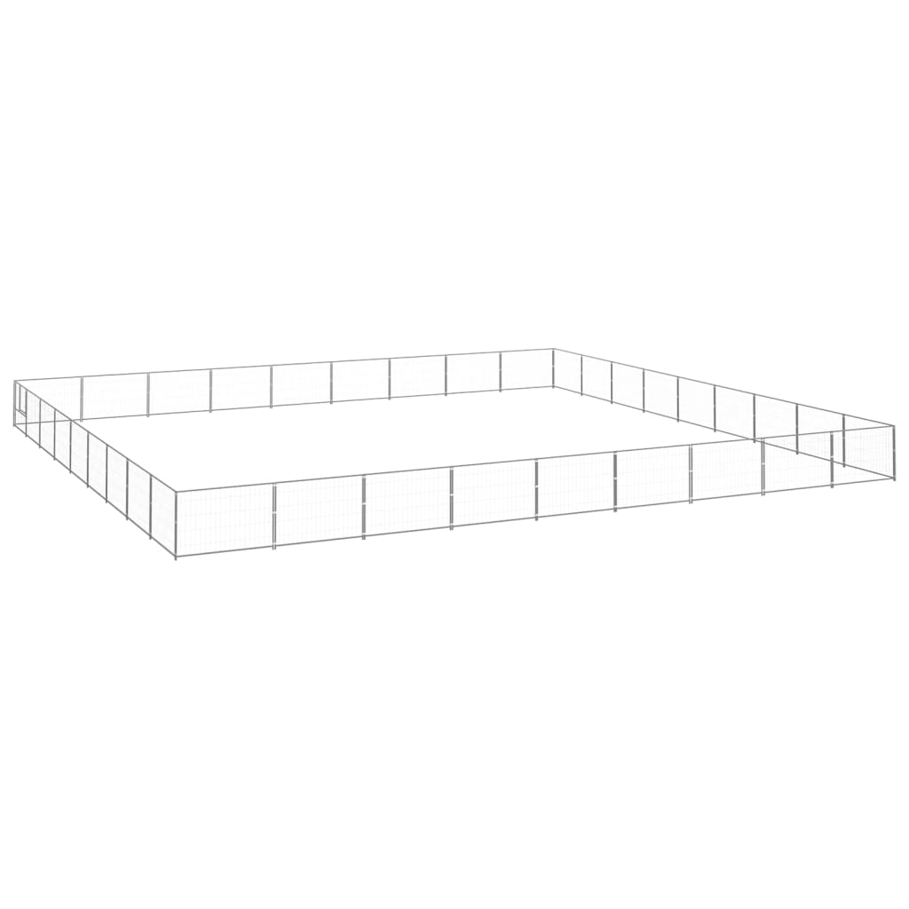 vidaXL Dog Kennel Silver 81 m² Steel