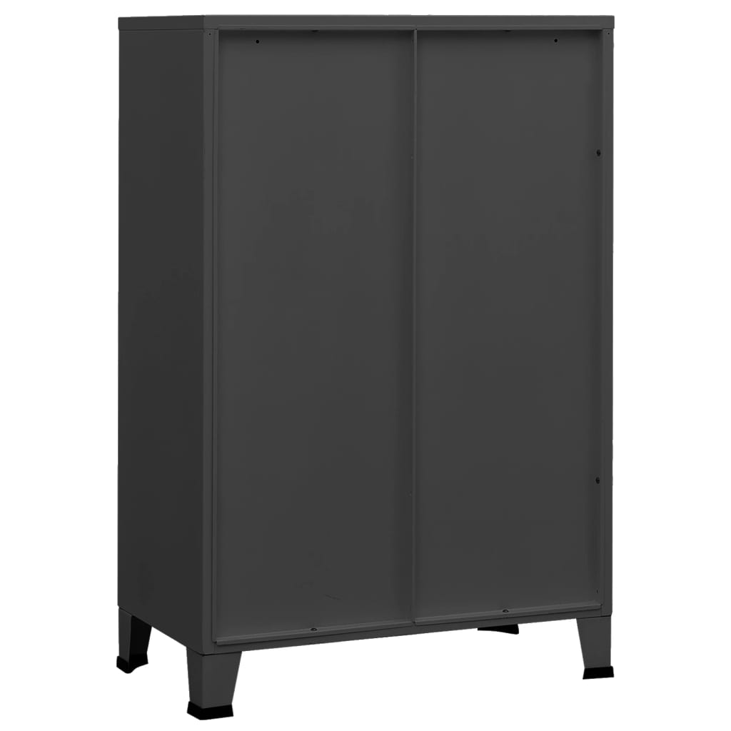 vidaXL Industrial Storage Chest Anthracite 75x40x115 cm Metal