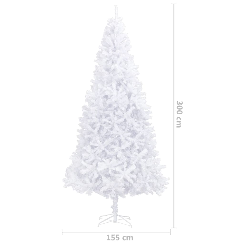 vidaXL Artificial Pre-lit Christmas Tree with Ball Set LEDs 300 cm White