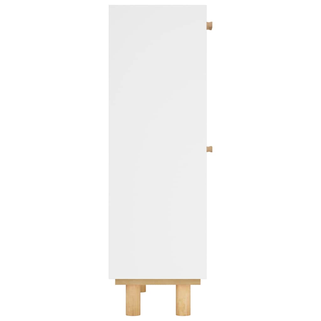 vidaXL Shoe Cabinet White 52x25x80 cm Engineered Wood&Natural Rattan