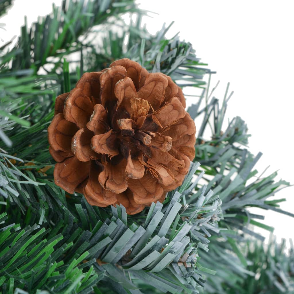 vidaXL Artificial Pre-lit Christmas Tree with Pinecones 210 cm