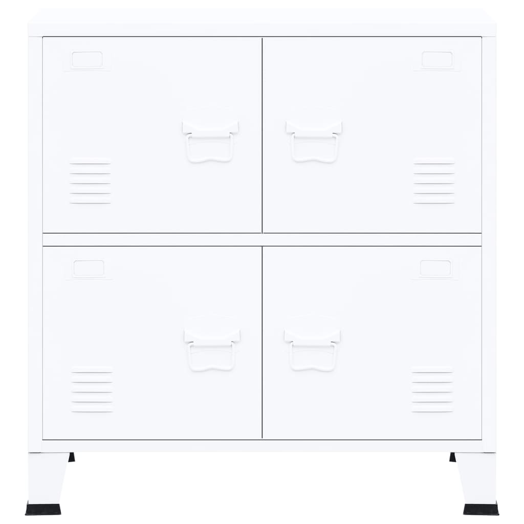 vidaXL Industrial Storage Chest White 75x40x80 cm Steel