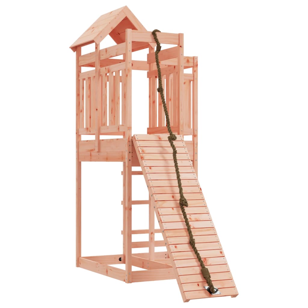 vidaXL Playhouse with Climbing Wall Solid Wood Douglas