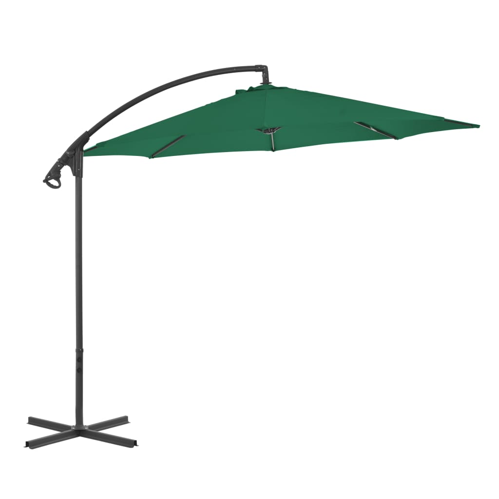 vidaXL Cantilever Garden Parasol with Steel Pole 300 cm Green