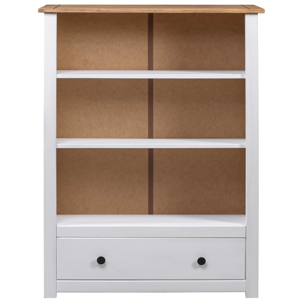 vidaXL Bookcase White 80x35x110 cm Solid Pine Wood Panama Range