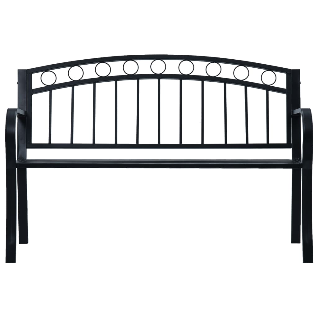 vidaXL Garden Bench 125 cm Black Steel