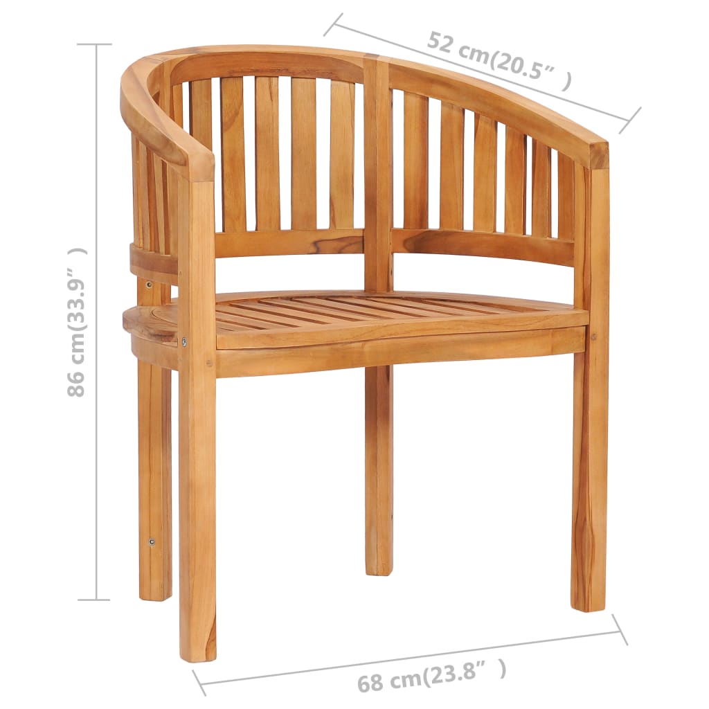 vidaXL Banana Chair Solid Teak Wood