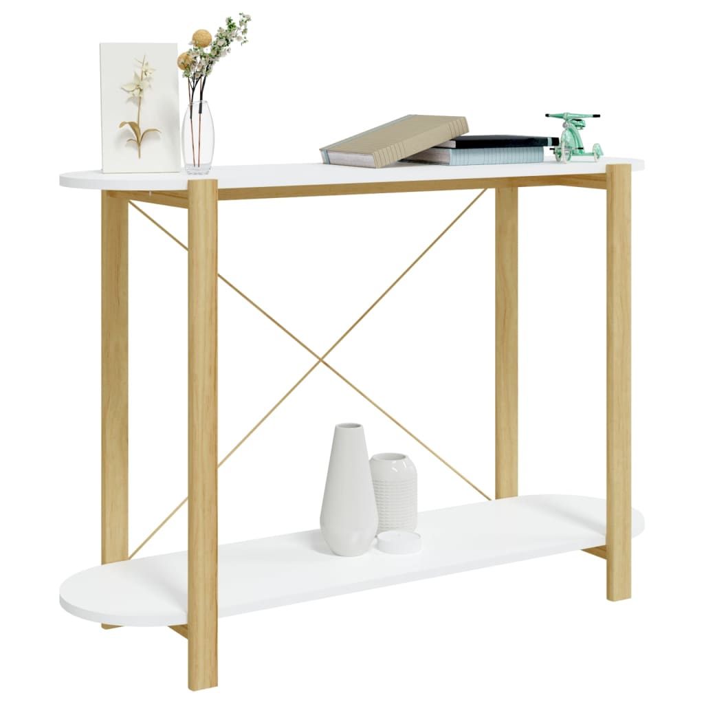 vidaXL Console Table White 110x38x75 cm Engineered Wood