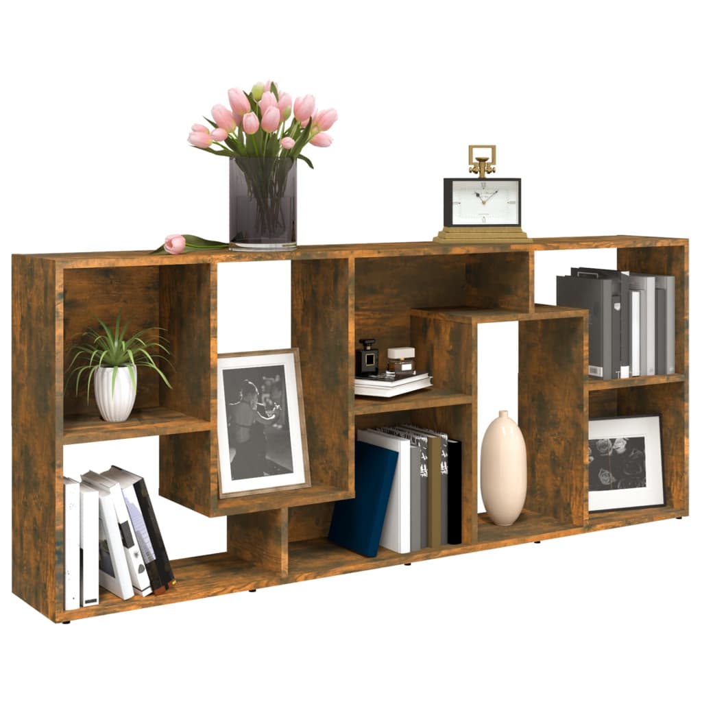 vidaXL Book Cabinet Smoked Oak 67x24x161 cm Engineered Wood