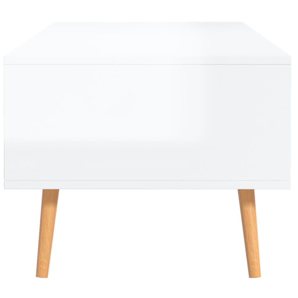 vidaXL Coffee Table High Gloss White 100x49.5x43 cm Engineered Wood