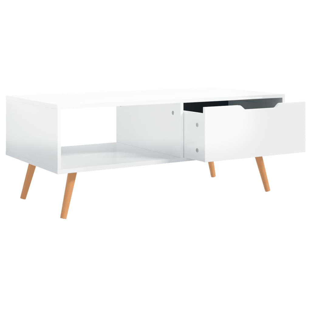 vidaXL Coffee Table High Gloss White 100x49.5x43 cm Engineered Wood