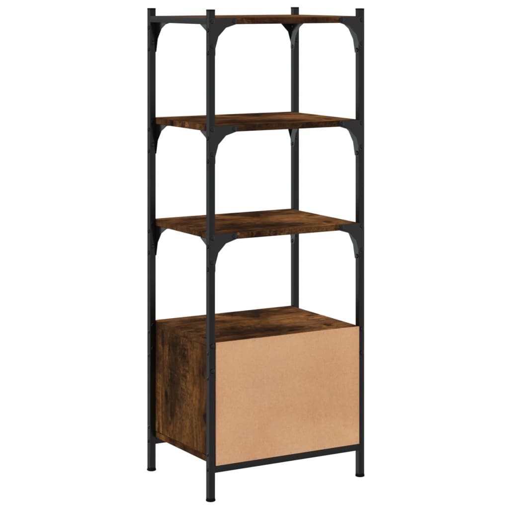 vidaXL Bookcase 3-Tier Smoked Oak 41x30x109.5 cm Engineered Wood