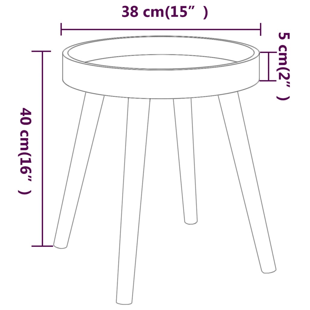 vidaXL Side Table White 38x38x40 cm Engineered Wood&Solid Wood Pine